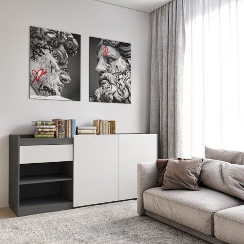 Комод з розпашними дверцятами та шухлядою (RS3) 4493 фото